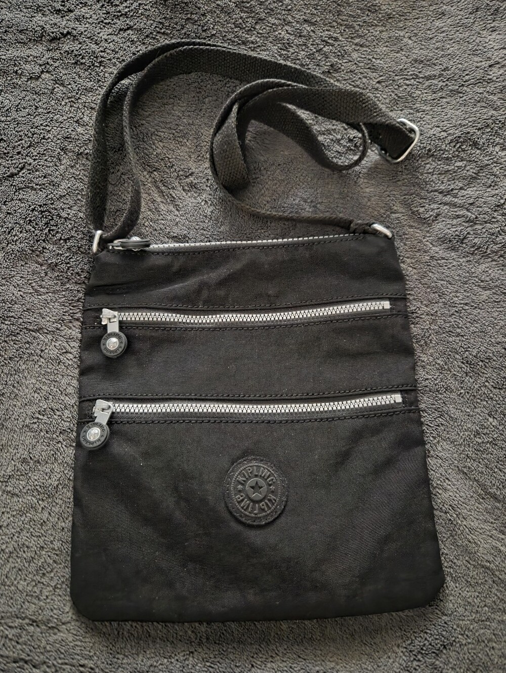 Kipling Black Compact Crossbody Messenger Bag
